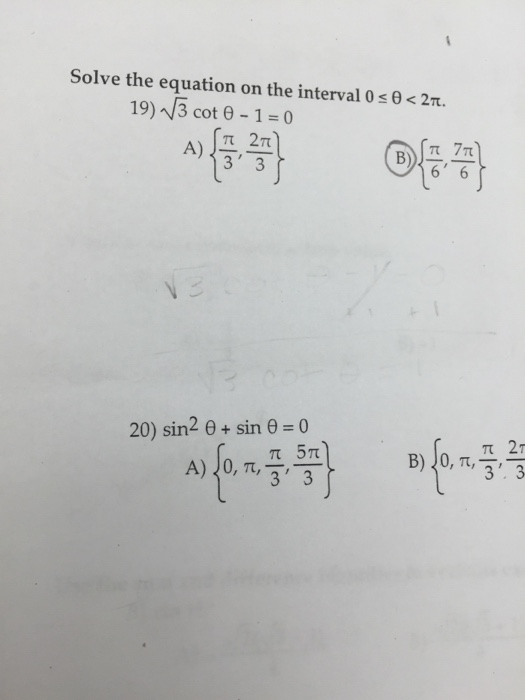Solved Solve the equation on the interval 0 theta