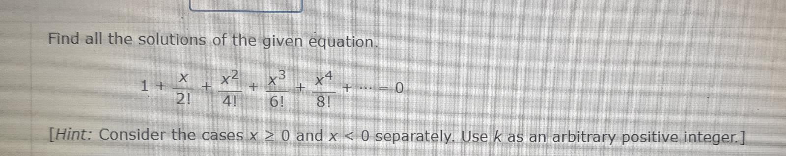 Solved Find all the solutions of the given equation. | Chegg.com