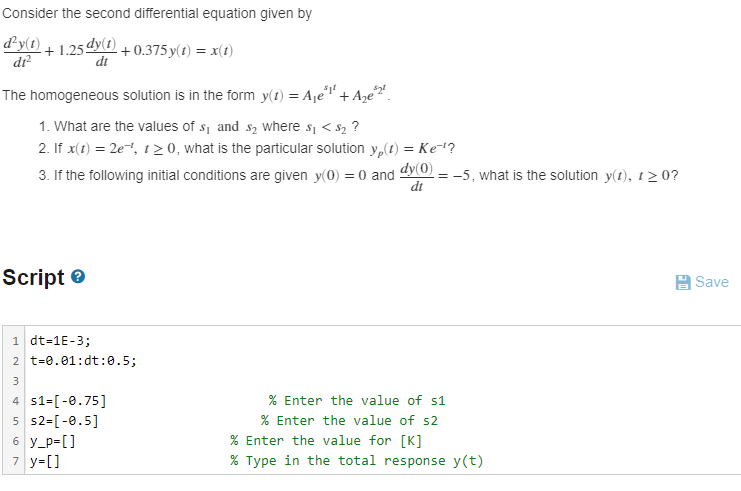 Solved Consider the second differential equation given by | Chegg.com