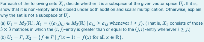 Solved For each of the following sets X, decide whether it | Chegg.com