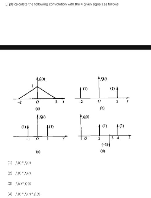 Solved 3 Pls Calculate The Following Convolution With The 4