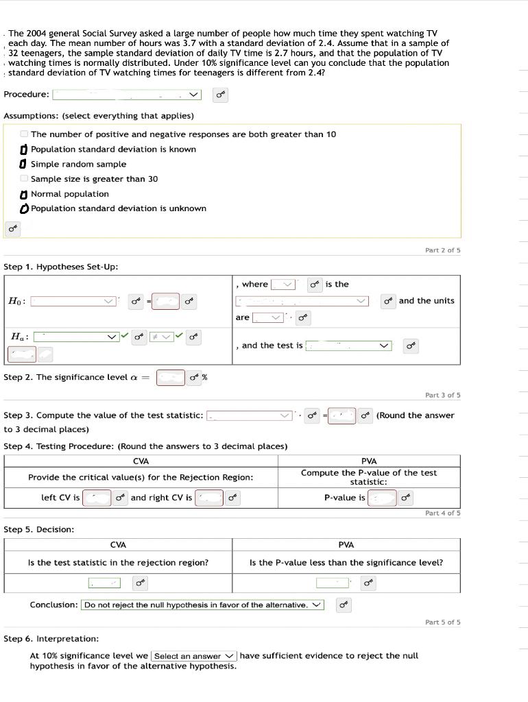 Solved The 2004 general Social Survey asked a large number | Chegg.com