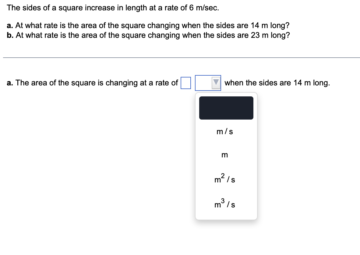 Solved The sides of a square increase in length at a rate of | Chegg.com