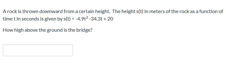 Solved A rock is thrown downward from a certain height. The | Chegg.com