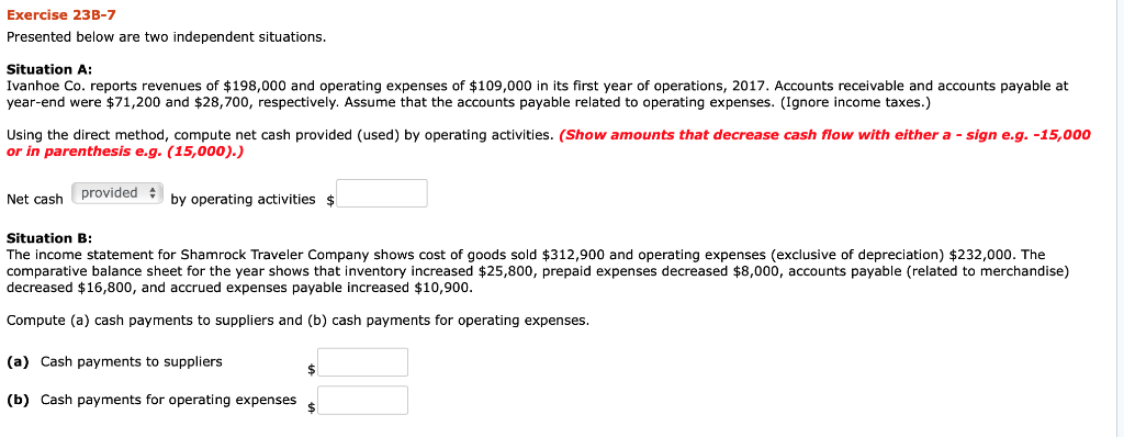 Solved Exercise 23B-7 Presented below are two independent | Chegg.com