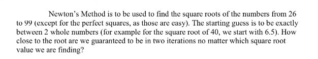 Solved Newton's Method is to be used to find the square | Chegg.com