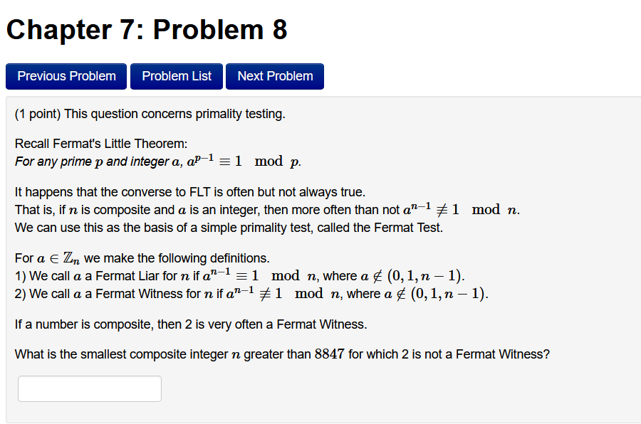 Solved Chapter 7: Problem 8 Previous Problem Problem List | Chegg.com