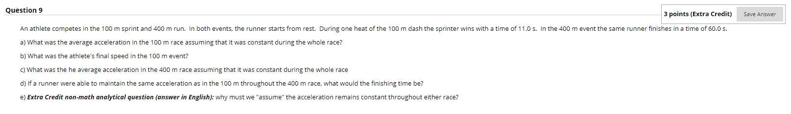Solved Question 9 3 points (Extra Credit) Save Answer An | Chegg.com