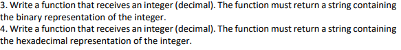 Solved 3. Write a function that receives an integer | Chegg.com