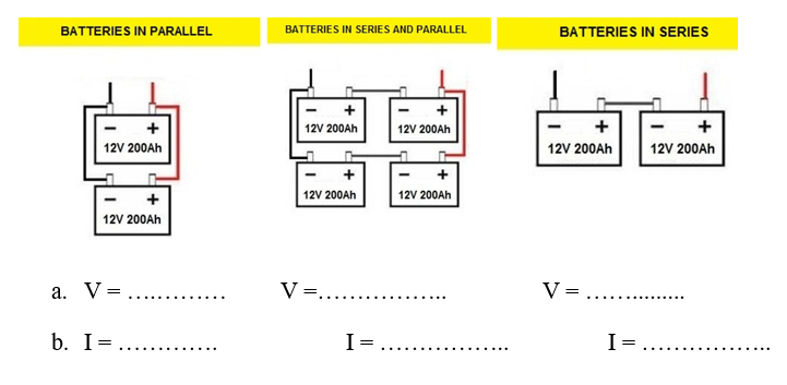 Solved BATTERIES IN PARALLEL BATTERIES IN SERIES AND | Chegg.com