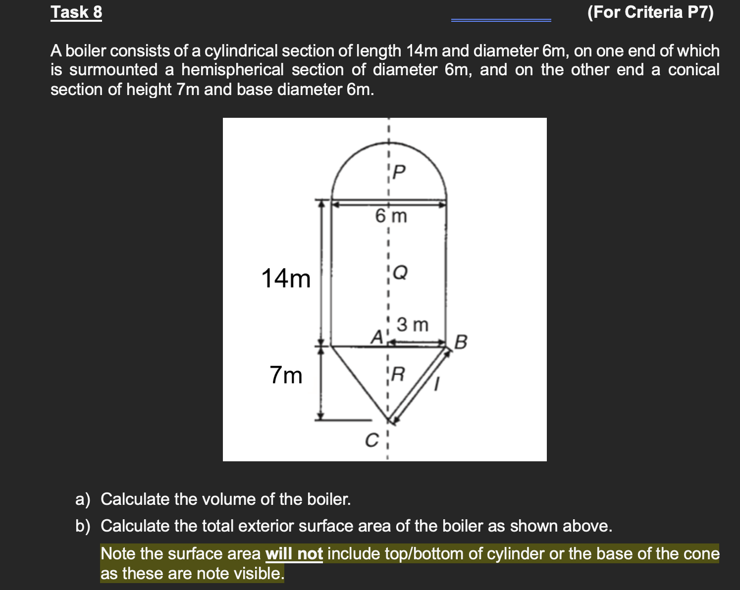 Solved A boiler consists of a cylindrical section of length