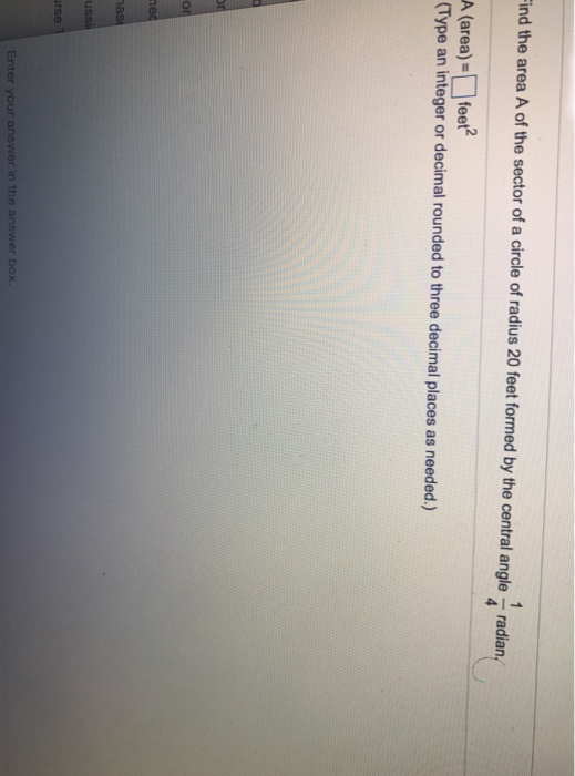 area of a circle with a radius of 20 feet