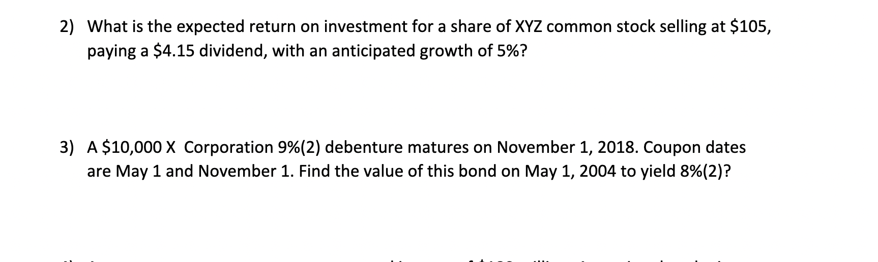 Solved 2) What is the expected return on investment for a | Chegg.com