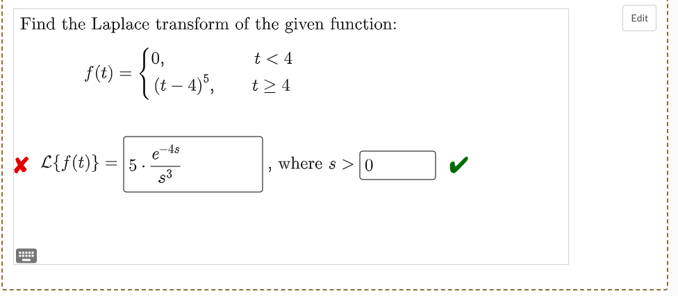 Solved Find The Laplace Transform Of The Given Function: | Chegg.com