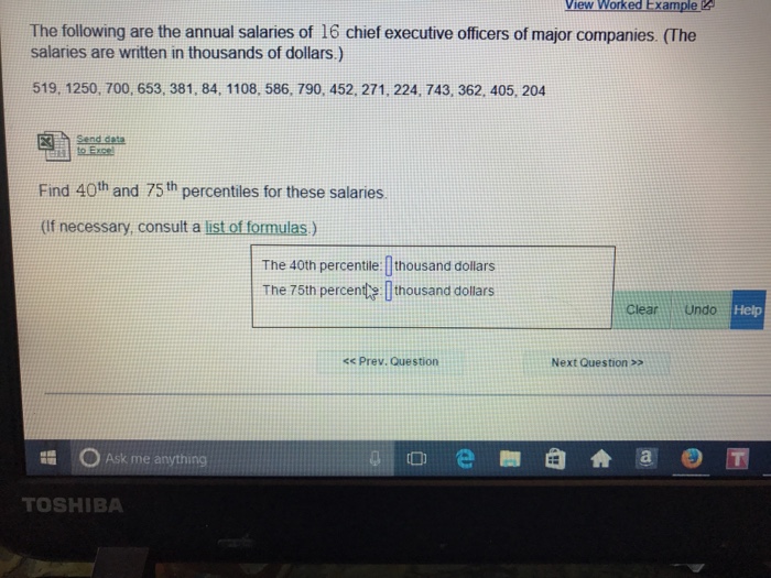 Solved The following are the annual salaries of 16 chief | Chegg.com