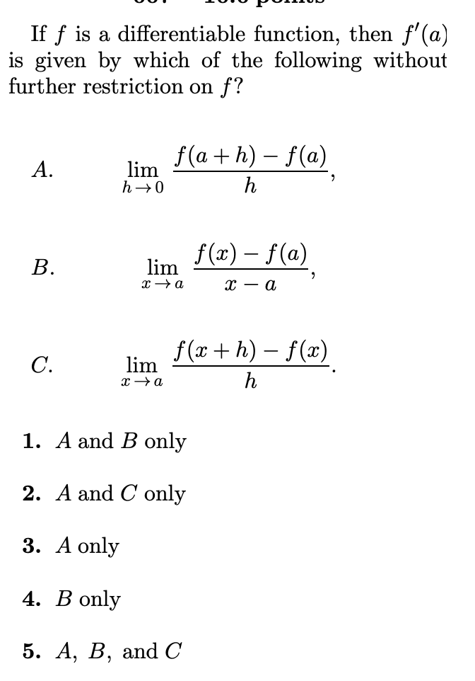 Solved TOP 100 If F Is A Differentiable Function, Then F'(a) | Chegg.com