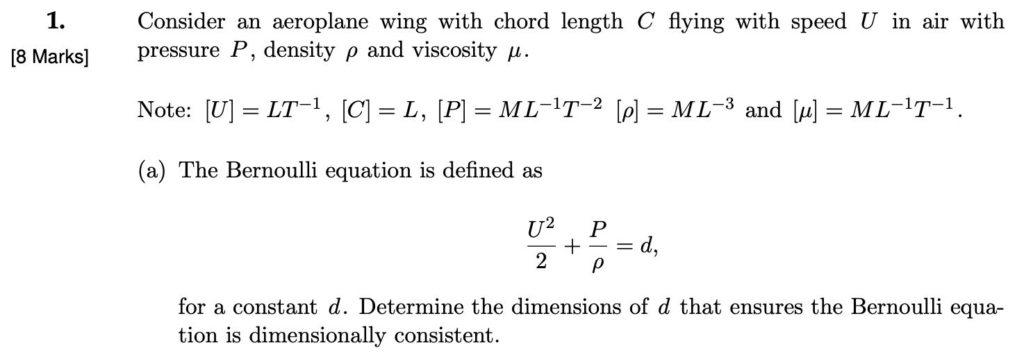 Solved Consider an aeroplane wing with chord length C flying | Chegg.com