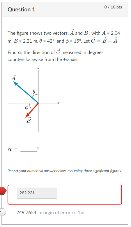 Solved The Figure Shows Two Vectors, A And B, With A=2.04 | Chegg.com