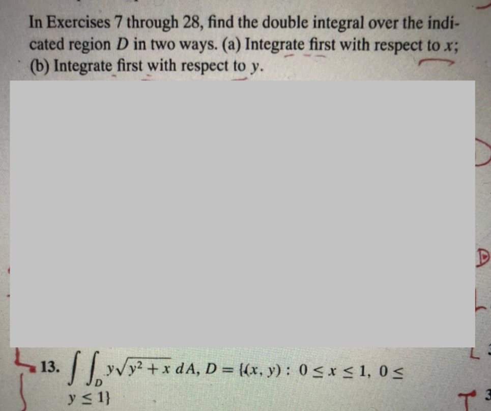 Solved In Exercises 7 through 28, find the double integral | Chegg.com