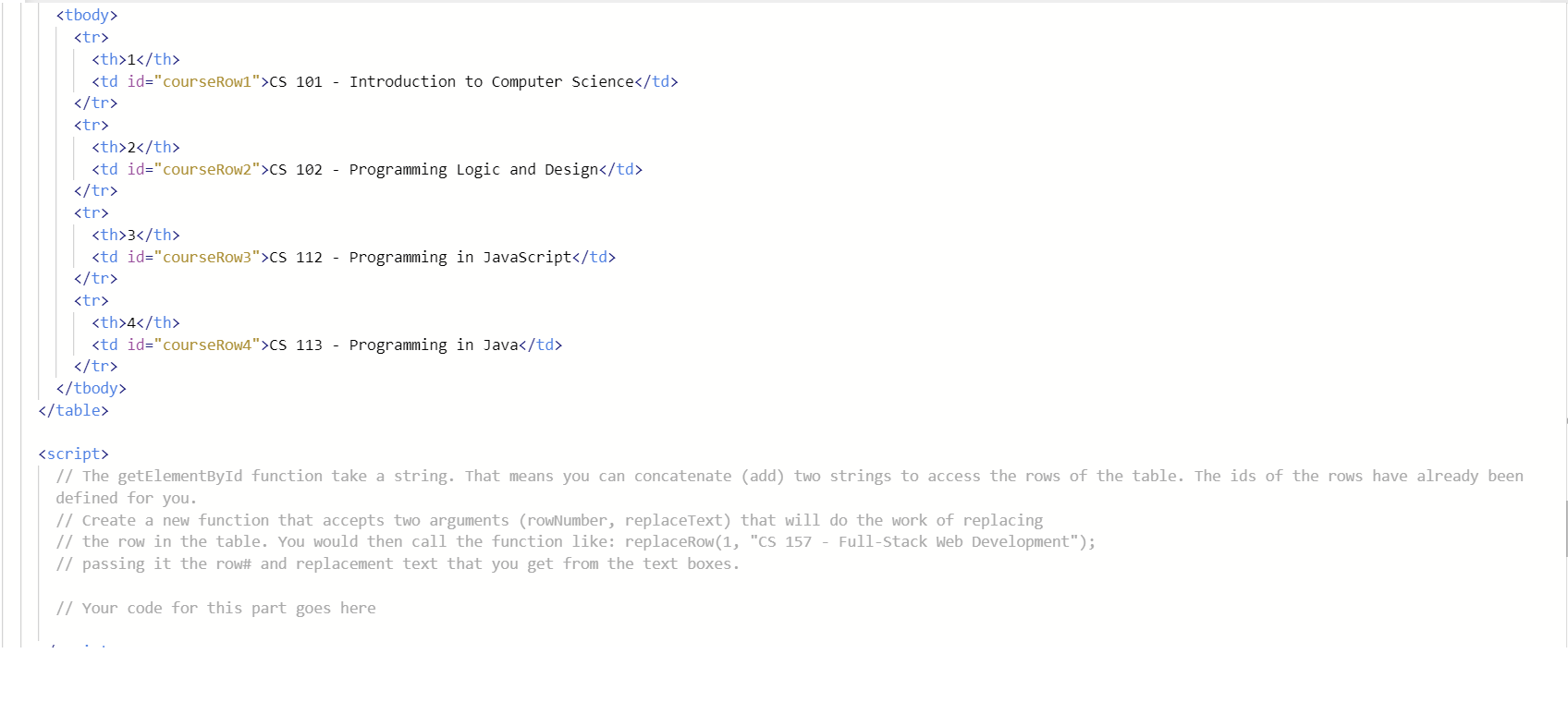 Solved You will create the events using event listeners and | Chegg.com