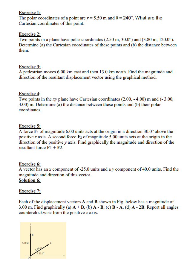 Solved Exercise 1: The polar coordinates of a point are r = | Chegg.com