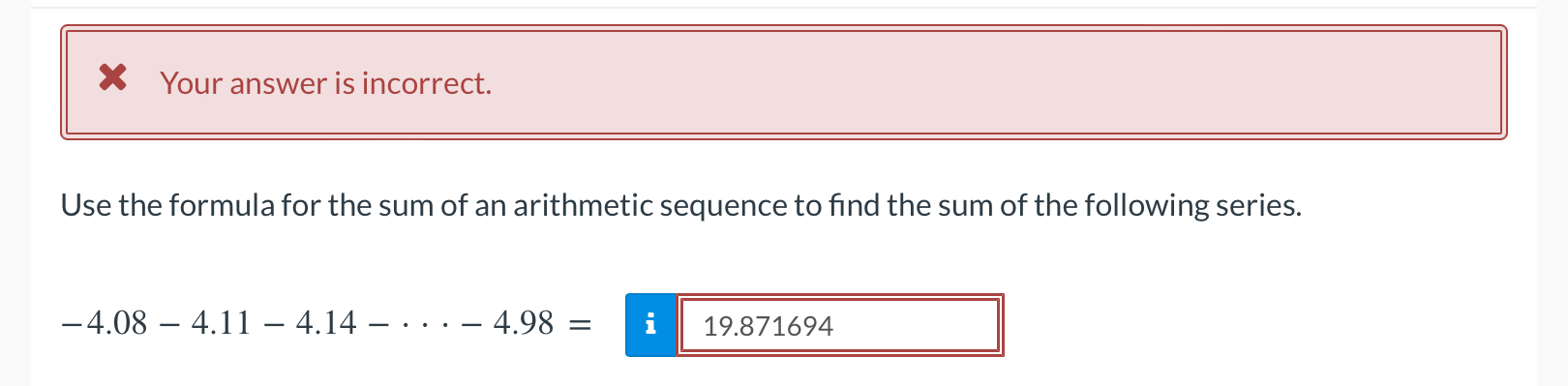 find the sum of the sequence formula