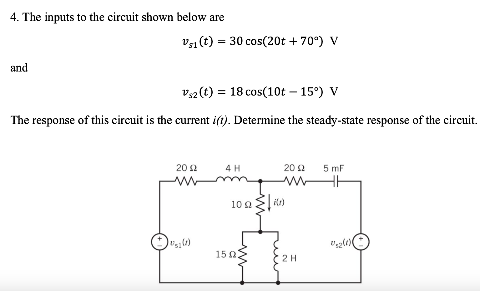Solved 4. The inputs to the circuit shown below are | Chegg.com