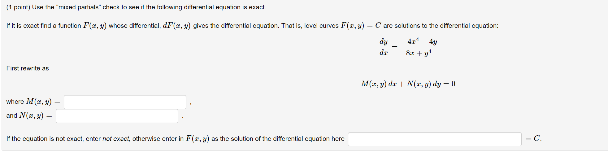 Solved (1 point) Use the 