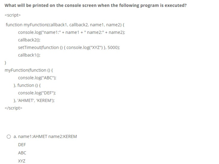 Solved What will be printed on the console screen when the | Chegg.com