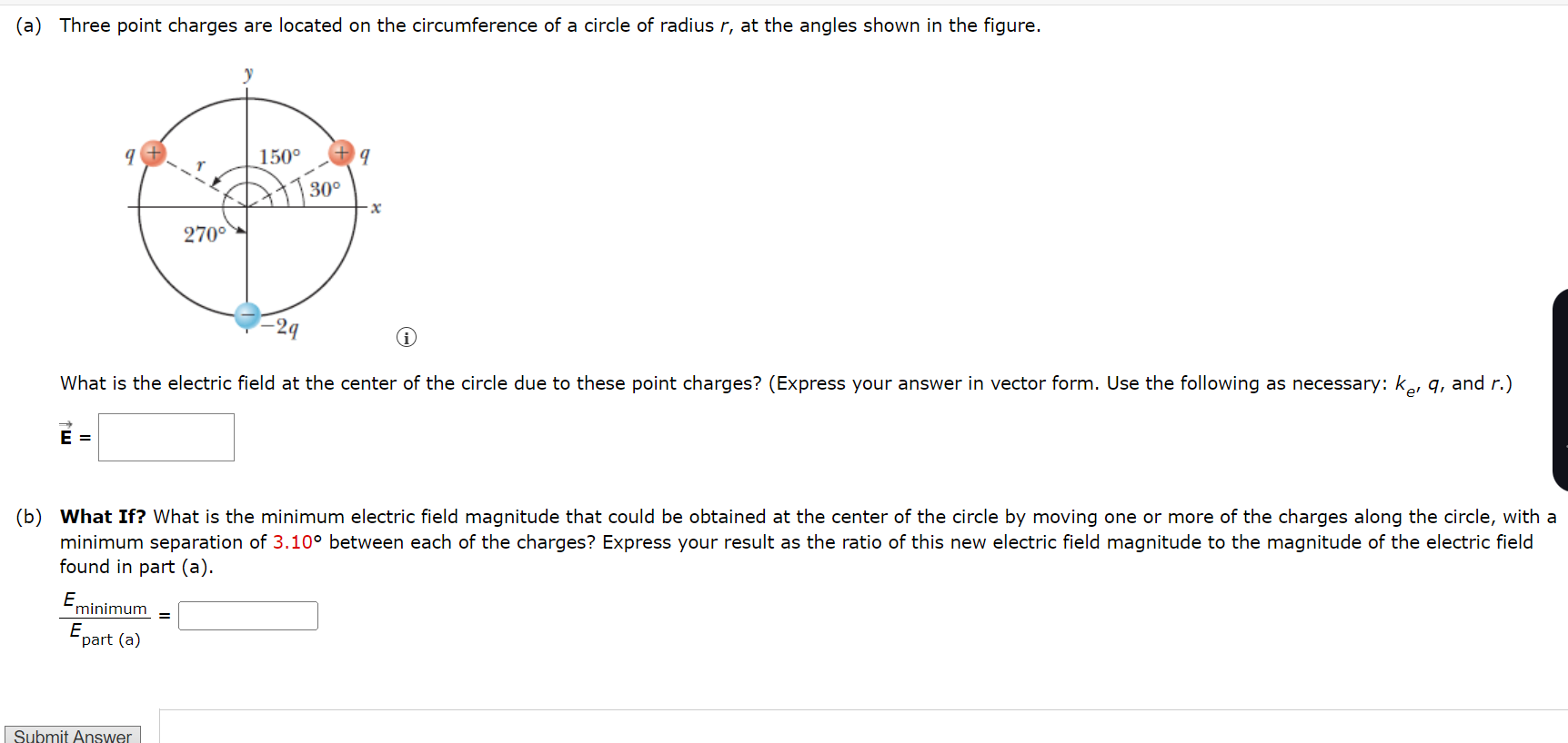Solved (a) Three point charges are located on the | Chegg.com