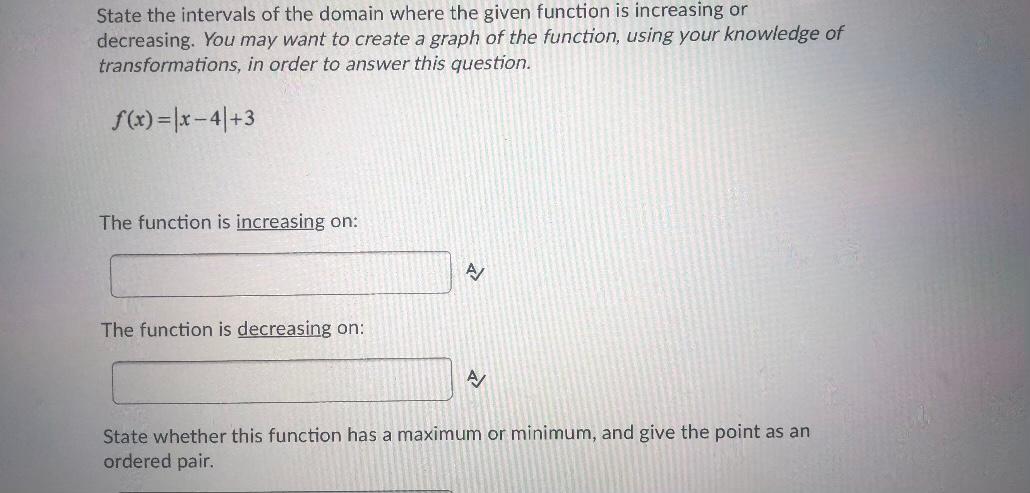 Solved State the intervals of the domain where the given | Chegg.com
