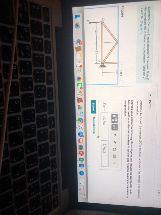 Solved Part A Determine The Force In Each Member Of The Chegg Solved Part A Determine The Force In Each Member Of The Chegg
