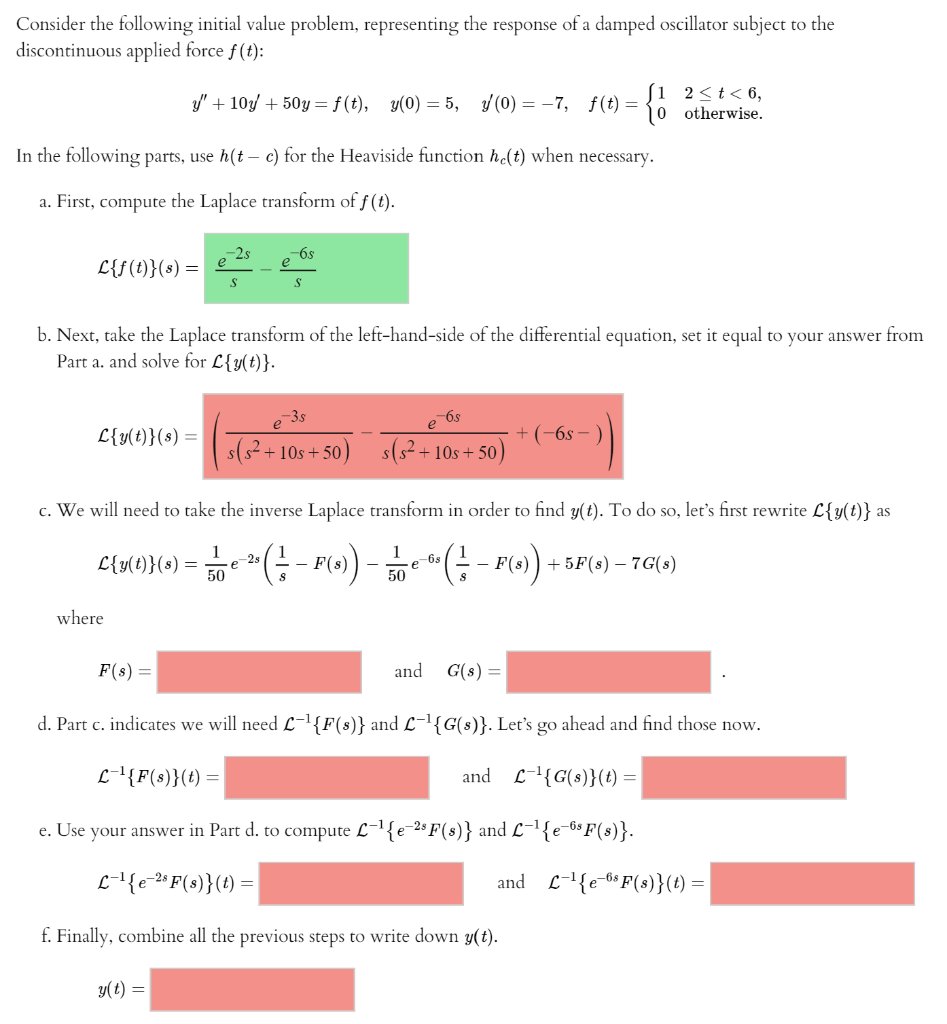Solved Consider the following initial value problem, | Chegg.com