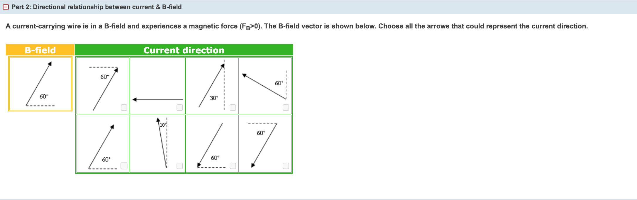 Solved Part 2: Directional Relationship Between Current \& | Chegg.com