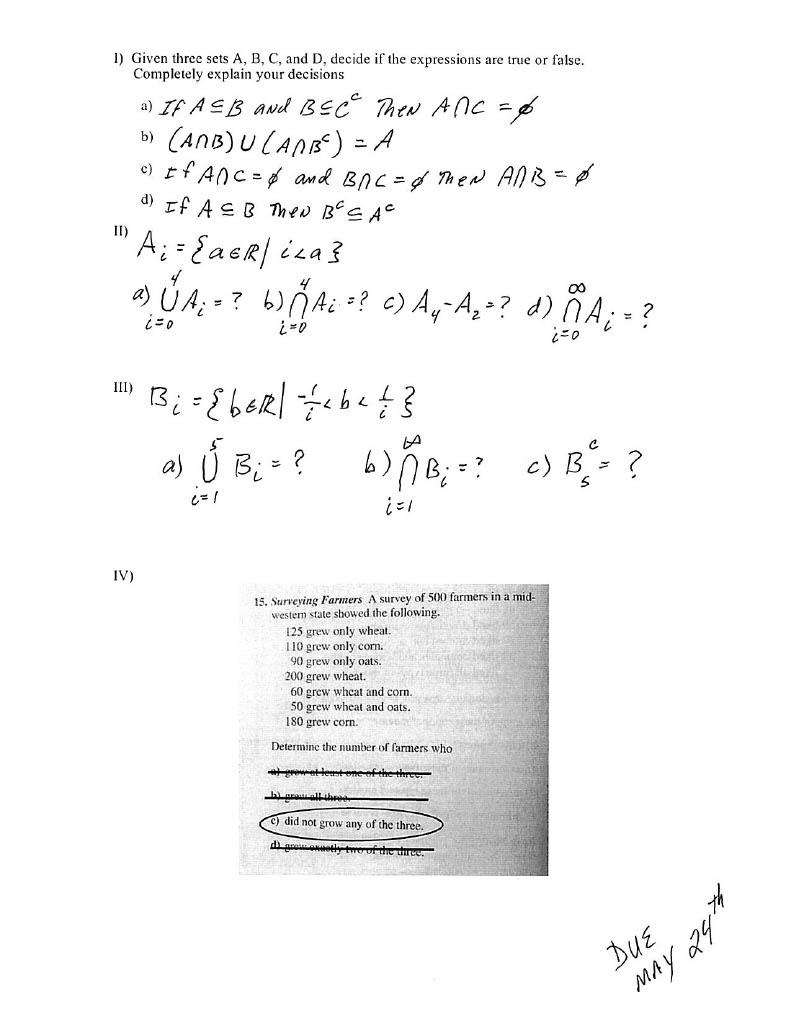 1) Given Three Sets A, B, C, And D, Decide If The | Chegg.com | Chegg.com