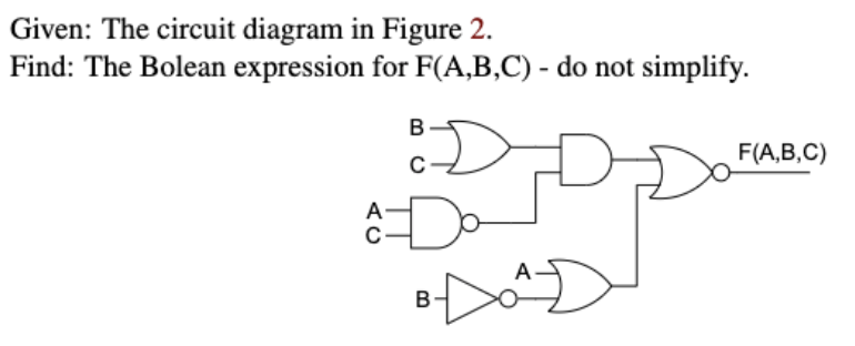 [Solved]: Given: The circuit diagram in Figure 2. Find: The