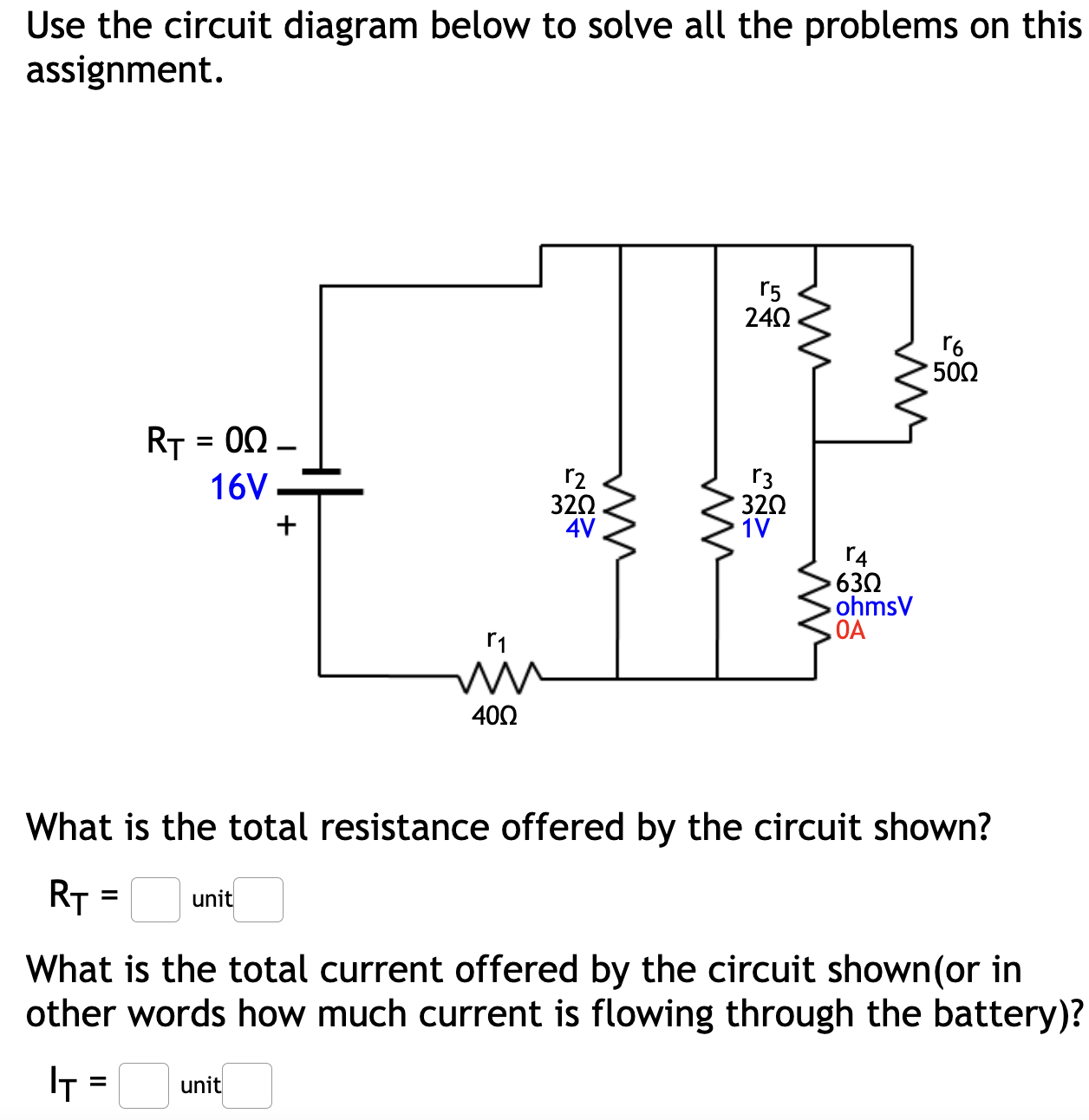 Solved Use the circuit diagram below to solve all the | Chegg.com