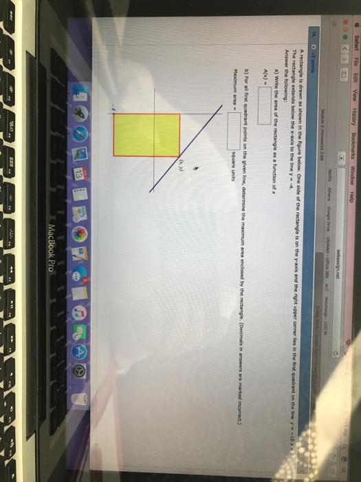 Solved A rectangle is down as shown in the figure below. One | Chegg.com