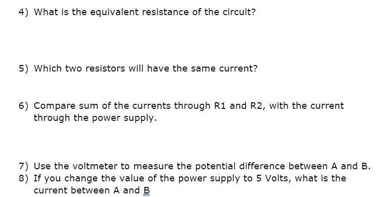 Solved R1 R2 A B Vs R3 R4 Set the values of the resistors | Chegg.com