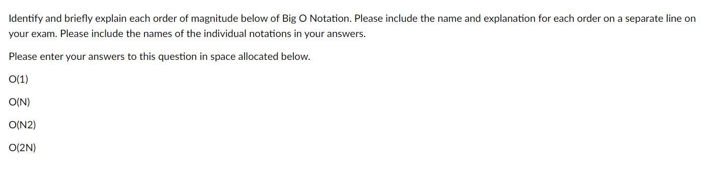 Solved Identify and briefly explain each order of magnitude | Chegg.com