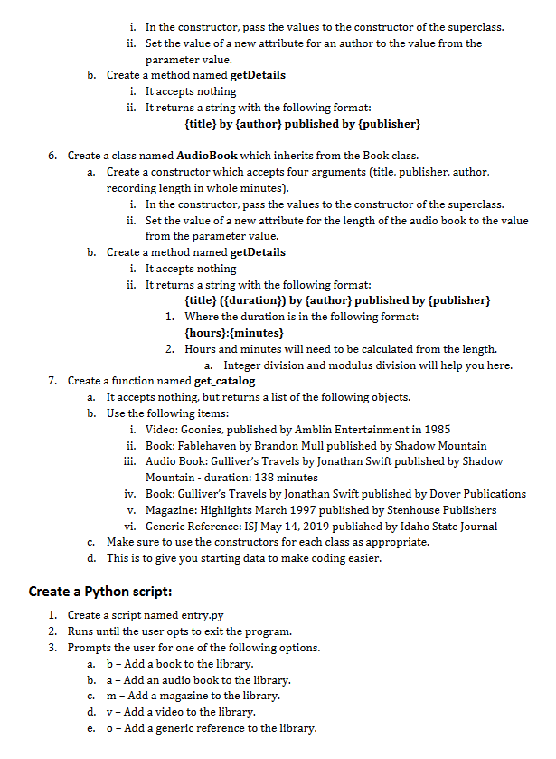 Solved Assignment Week 13: Library Catalog Application In | Chegg.com