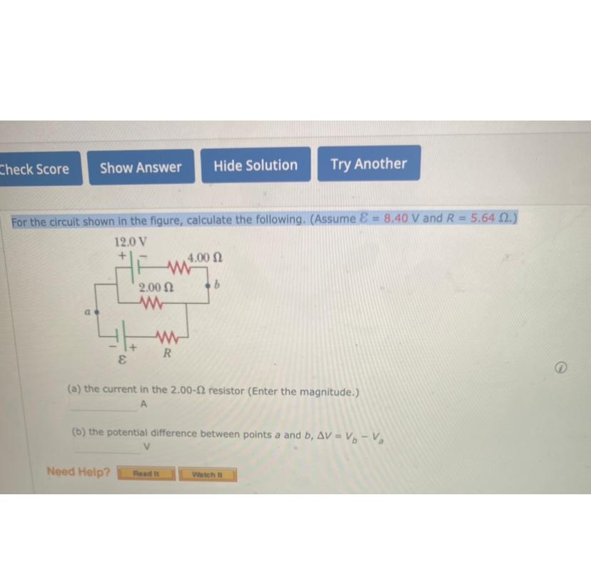 Solved Or The Circuit Shown In The Figure, Calculate The | Chegg.com