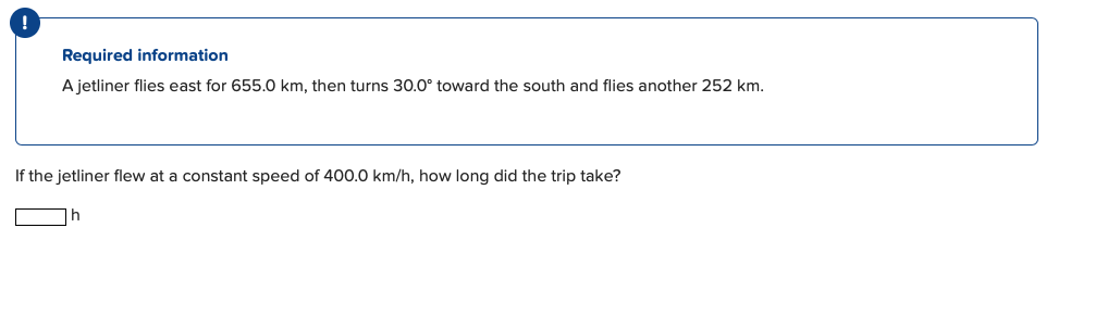 Solved Required Information A Jetliner Flies East For 655.0 | Chegg.com