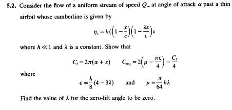 Solved 5.2. Consider the flow of a uniform stream of speed | Chegg.com