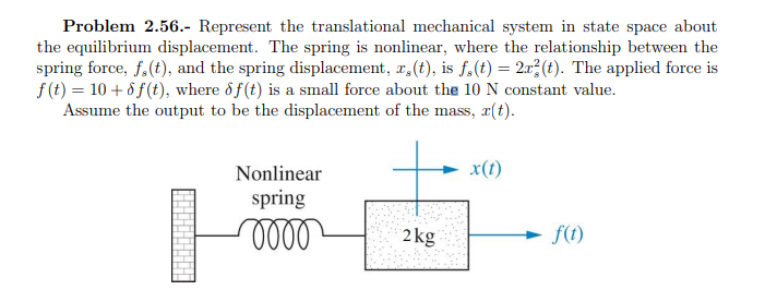 Solved Problem 2.56.- Represent the translational mechanical | Chegg.com