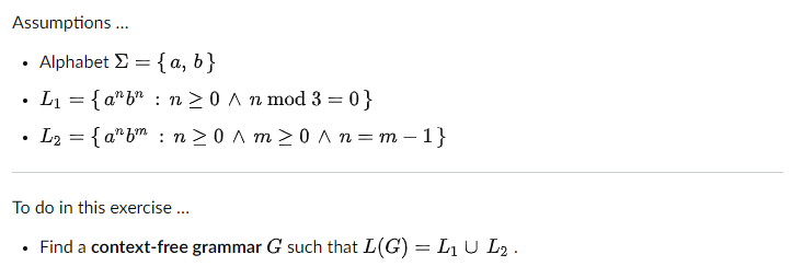 Solved - Alphabet Σ={a,b} - L1={anbn:n≥0∧nmod3=0} - | Chegg.com