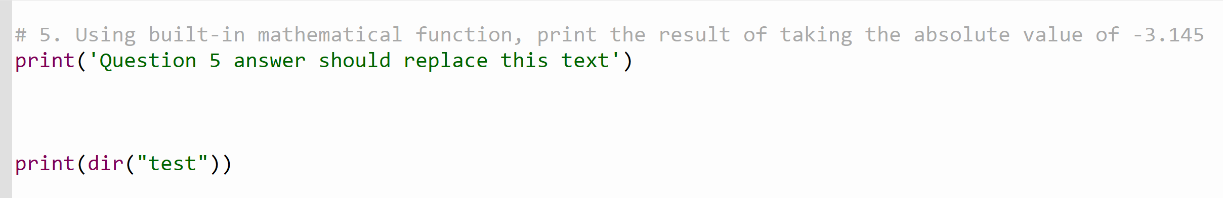 Solved \# 5. Using built-in mathematical function, print the | Chegg.com