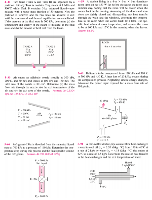 Solved 4-41 Two Tanks (Tank A And Tank B) Are Separated By A | Chegg.com