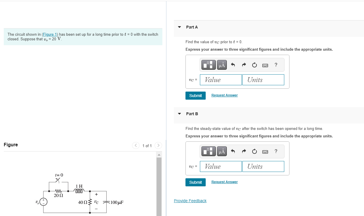 Solved The circuit shown in (Figure 1) has been set up for a | Chegg.com