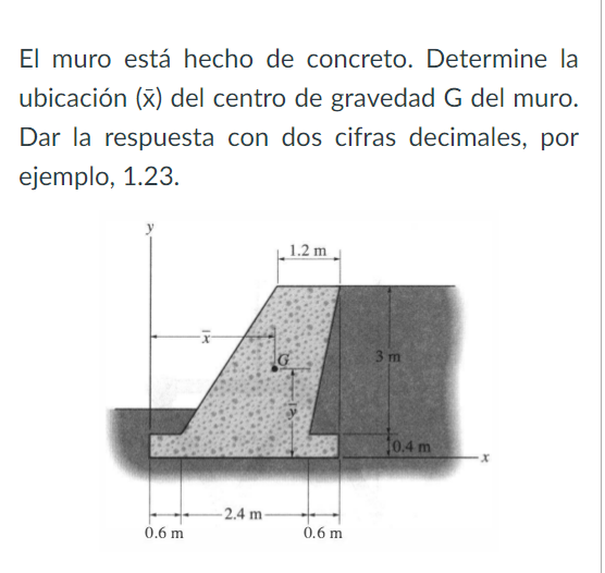 Solved El muro está hecho de concreto. Determine la | Chegg.com